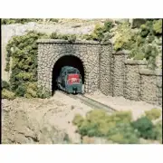 Woodland Scenics C1255 HO-Scale Single Track Tunnel Portal, Random Stone, White