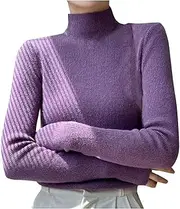[Generic] Women's Turtleneck Layering Sweater - Winter Warm Long Sleeve Pullover, Cozy Casual Solid Color Knit Top