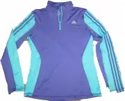 adidas Women's Climalite Essentials Quarter-Zip Top purp LGE Purple