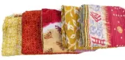 Indian Vintage Handmade COTTON patchwork Kantha Quilt Throw Blanket Quilts 10 PC
