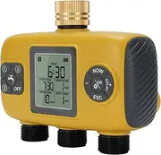 3 Outlet Sprinkler Timer with Brass Inlet, Programs Hose Programmable Water Timer for Garden Hose, Rain Delay Manual Automatic Watering System for Drip Irrigation and Lawn