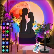 RGB Sunset Lamp Night Light Projector Atmosphere LED USB Table Lamp Wall Decor
