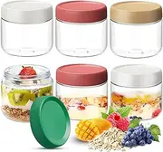 Taefuhnn 6 Pcs 300ml/10oz Overnight Oats Container Glass Jar with Lids, Meal Prep Food Storage Glass Containers, Wide Mouth Overnight Oats Mason Jars for Snacks Yogurt Chia Pudding Cereal Breakfast