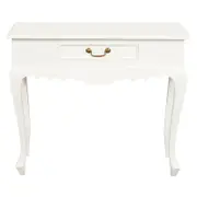 Jepara 1 Drawer Carved Sofa/Hall Table - White