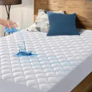 King Size Waterproof Mattress Pad Protector, Breathable Quilted Mattress Cove...