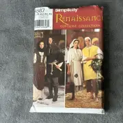 Simplicity Renaissance Peasant Costume Pattern 8587 For Adults Size XS-XL