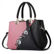 Nevenka Embroidered Women Top Handle Satchel Fashion Shoulder Bags-Pink