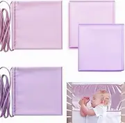 Okueejur 2 Pcs Satin Bassinet Sheet Baby Hair Protect Soft Silk Feeling Sheet Baby Bassinet for Rectangle Cradle Pad Mattress Newborn Infant (Pink & Purple)