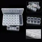 28 Grid Nail Art Rhinestones Painting Box Beads Organizer Storage Container Case