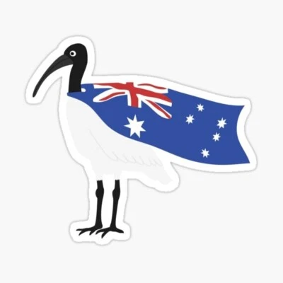 Aussie Flag Bin chicken STICKER funny, meme car decal, Aussie, 4x4, bogan