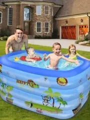 Inflatable Swimming Kiddie Pool - TINKLE WELL Foldable Toddler Bathtub | 47 x...