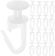 Luxshiny 50 Pcs Curtain Accessories Window Curtains Curtain Rail Track Hooks Curtain Track Roller Hooks Ceiling Curtain Track Hook Shower Curtain Hooks Track Curtain Carrier Hooks White