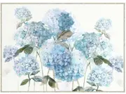 Blue White Hydrangea Hampton Canvas Wall Art 140 cm