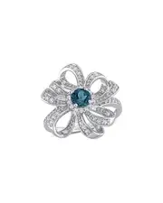 Rina Limor Silver 1.06 ct. tw. Gemstone Flower Cocktail Ring