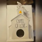 Rae Dunn CHAPEL OF LOVE birdhouse decor NIB