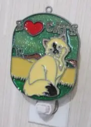 I LOVE CATS WITH BLUE GLITTER SKY NIGHTLIGHT (SUNCATCHER LIGHT)