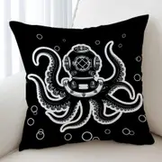 Octopus Diver Cushion Cover