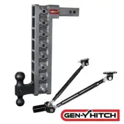 GENY Mega-Duty 16K 17.5" Drop 2" Adjustable Hitch Stabilizer Dual Ball 2K Tongue
