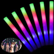 15/20Pcs LED Glow Sticks Bulk Colorful RGB Glow Foam Stick Cheer Tube Dark Light