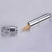 Aluminum Toothpick Holder Portable Toothpick Case Keychain Waterproof Pill Box