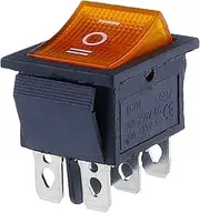 KAVJU 2pcs KCD4 Rocker Switch ON-Off 2 Position 4 Pins / 6 Pins Electrical Equipment with Light Power Switch 16A 250VAC/ 20A 125VAC(Yellow)