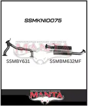 MANTA 3" MID SECTION MUFFLER FITS NISSAN PATROL Y62 5.6L V8 2012-ON (SSMKNI0075) (for: Nissan)