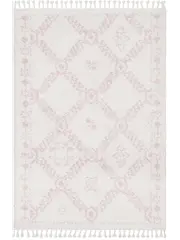 Saffia Pink Ethnic Prints Plush Boho Rug