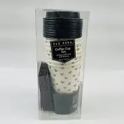 Rae Dunn Busy Bee Disposable Travel 16 oz Cups. 8 Cups with Lids and Sleeves