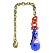 2T Snatch Block with Chain, 3'' Single Sheave Snatch Block with Swivel Shackl...