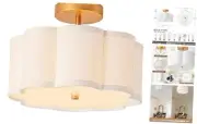 Semi Flush Mount Ceiling Light,13-inch Modern Ceiling Light Fixture,Gold