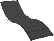 Black Sun Lounger Cushion, Easy Storage and Transport, 200x60x3cm Oxford Fabric