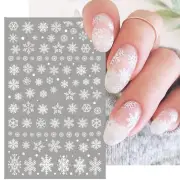 Christmas Nail Art Stickers Decals White Snowflakes Snow balls Stars (897)