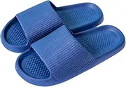 [AWGHZYOEE] Shower Sliders Comfort Lightweight Slippers for Women and Men,House Slippers Shower Shoes Indoor Slides Bathroom Sandals, Easy to Clean Beach Slippers(Blue,40-41)