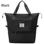 OZNALA 3 In 1 Foldable Portable Expandable Large Capacity Unisex Folding Travel Bags Waterproof Luggage Tote Handbag Duffle Bag Cosmetics Organizer with Bottom Extension & Multi-Pocket-Black