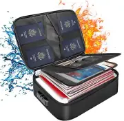 Fireproof & Water-Resistant Document Bag with Lock Portable Organizer for Files