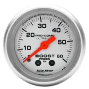 Auto Meter Ultra-Lite Series Boost Gauge 2-1/16" Full Sweep Mechanical 0-60 psi