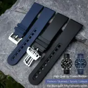 Fluorine Rubber Silicone Watchband Replacement For Blancpain Fifty Fathoms 23mm