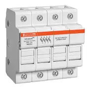 USCC UltraSafe Modular Fuseholder, 4 Pole, for 600VAC/VDC, 200kA, 30A CC Fuse