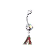 Arizona Diamondbacks AUORA BOREALIS Silver Belly Button Navel Ring - SHIPS TODAY