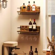 Wall Mounted Wine Rack 2 Pack, Wine Shelf Hanging Floating Wall Shelves, Wine...