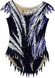[Zagitova] Rhinestone Rhythmic Gymnastics Leotard Sleeveless Girls Women's Performance Wear for Competitions