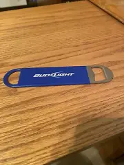 Bud Light Beer Bottle Opener Blue Vinyl Coated Steel 7" Long Lot of 4