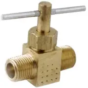 (10 Pack) 1/8 Male NPT x 1/8 Male NPT Inline Brass Needle Valve