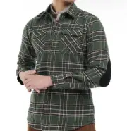 Barbour Forest Green Plaid Winter Long Sleeve Workshirt Cotton NWT $160 XXL