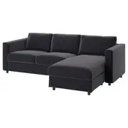 VIMLE 3-seat sofa-bed, with chaise longue/Djuparp dark grey