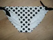 SZ 12 14 16 TARGET BLACK WHITE BIKINI BRIEF LINED SIDE TIES TAG $25 NWT $16