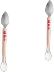 SEWOART 2pcs Grapefruit Spoon Silicone Food Feeding Spoon Fruit Puree for Infants Portable Storage Box