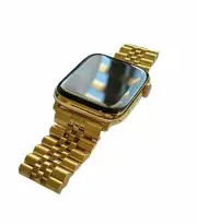 24K Gold Plated 44MM Apple Watch SERIES 6 Hermes Steel 2 Tone Band GPS LTE O2