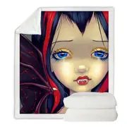 Faces of Faery #99 Vampire Goth Girl Throw Blanket