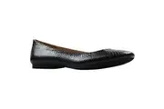 Zasel Zoe Ladies Womens Black Snake Skin Leather Flats Work Casual Shoes
